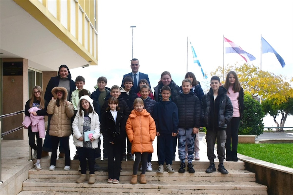 Učenici OŠ Jurja Šižgorića na prijemu kod župana Rakića