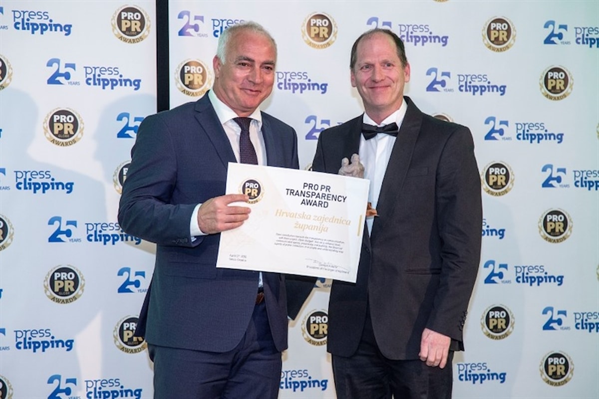 Dodijeljene ProPR Globe Awards: Hrvatskoj zajednici županija nagrada za transparentnost u komunikaciji