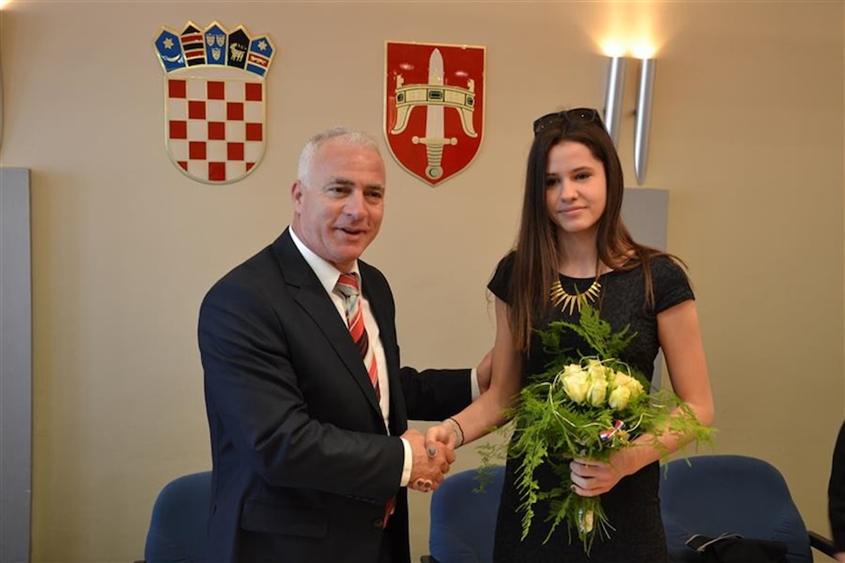 Svjetska juniorska prvakinja Matea Jelić na prijemu kod župana